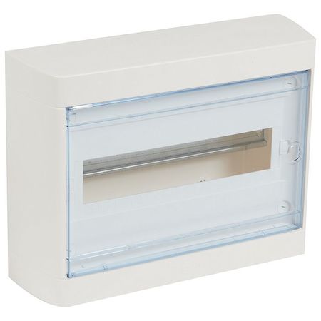 Распределительный шкаф Legrand Nedbox, 12 мод., IP40, навесной, пластик, прозрачная дверь, с клеммами