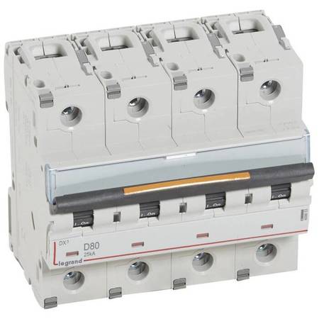 Автоматический выключатель Legrand DX³ 4P 80А (D) 25кА