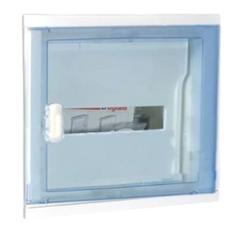 Распределительный шкаф Legrand Nedbox 12 мод., IP40, встраиваемый, пластик, прозрачная синяя дверь, с клеммами
